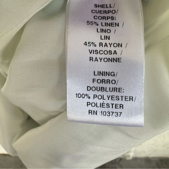 DONNA MORGAN Linen Floral Midi Dress 10 Puff Sleeve Square Neck Bohemian Prairie - Picture 4 of 11